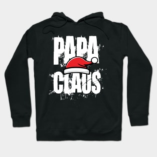 Santa Hat Papa Claus White Text Hoodie